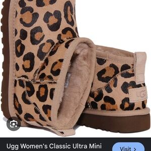 UGGs Size 9 Leopard Ultra Mini Spotty Boots
